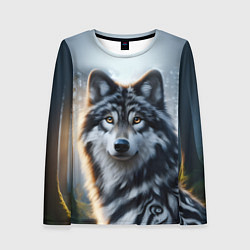 Женский лонгслив Морда волка - Россия