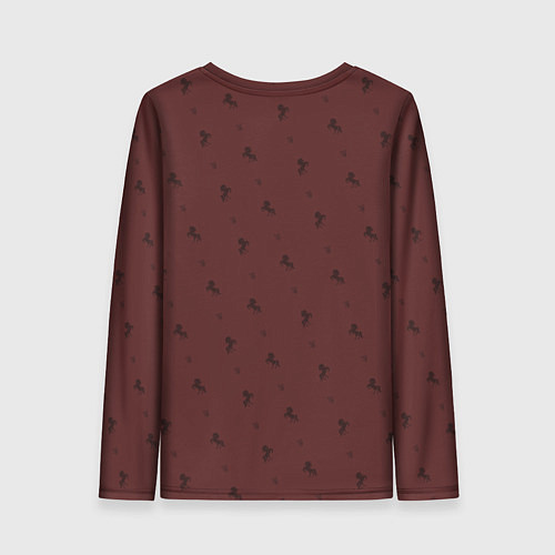 Женский лонгслив Конь на фоне цвета гранж / 3D-принт – фото 2