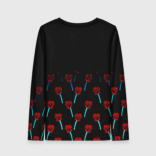 Женский лонгслив Бавария Мюнхен розы паттерн / 3D-принт – фото 2