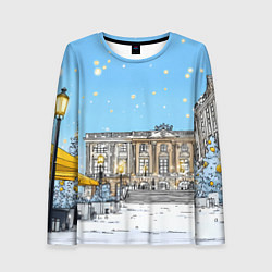 Лонгслив женский Новогодний день в Москве, цвет: 3D-принт