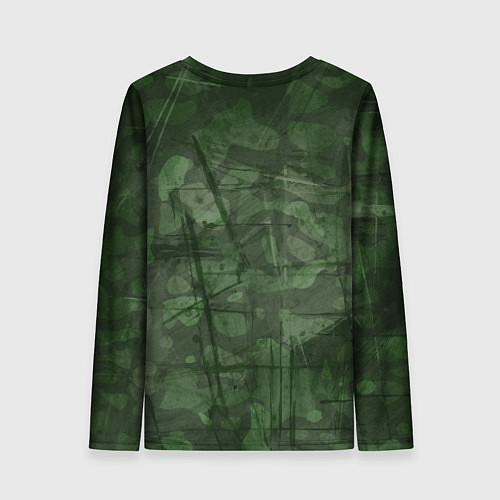 Женский лонгслив Эмблема CS GO на камуфляжном фоне / 3D-принт – фото 2