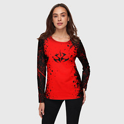 Лонгслив женский Эмблема hitman на красном фоне, цвет: 3D-принт — фото 2