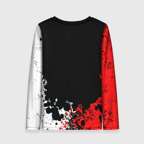 Женский лонгслив Манчестер Юнайтед краски абстрактные / 3D-принт – фото 2