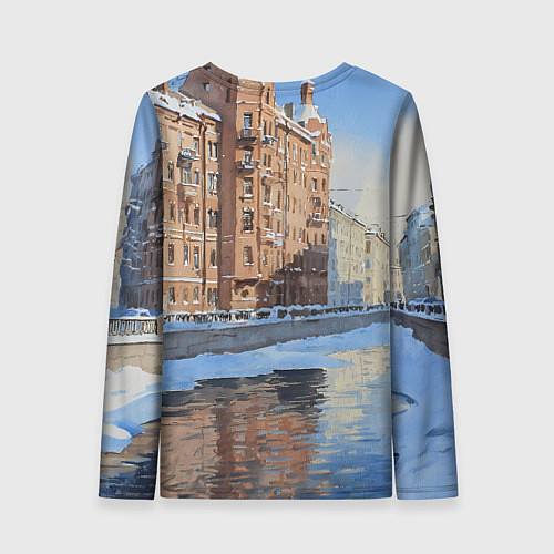 Женский лонгслив Зимний Санкт-Петербург / 3D-принт – фото 2