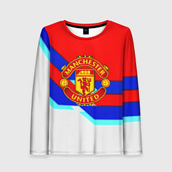 Женский лонгслив Манчестер Юнайтед полосы геометрия