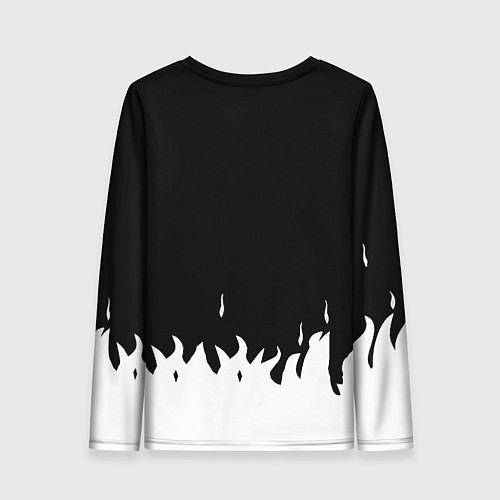 Женский лонгслив Ювентус белый огонь текстура / 3D-принт – фото 2