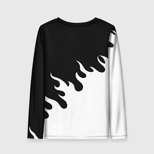 Женский лонгслив Ювентус огонь текстура / 3D-принт – фото 2