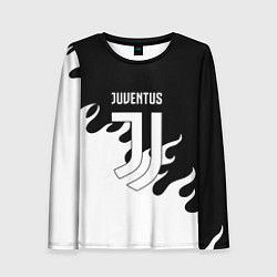 Женский лонгслив Ювентус огонь текстура