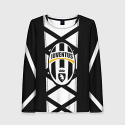 Лонгслив женский Ювентус геометрия полосы линии, цвет: 3D-принт