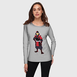 Лонгслив женский Утка-самурай, цвет: 3D-принт — фото 2