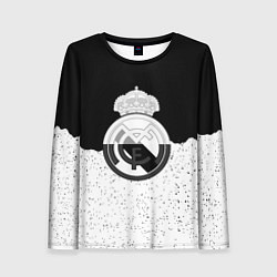 Женский лонгслив Реал Мадрид лого ночь текстура