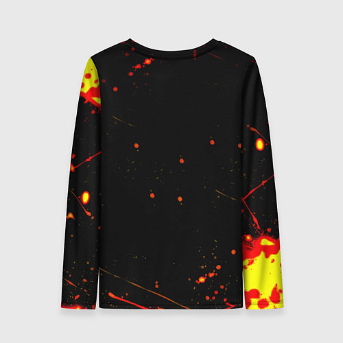 Женский лонгслив Боруссиа огненные краски текстура / 3D-принт – фото 2