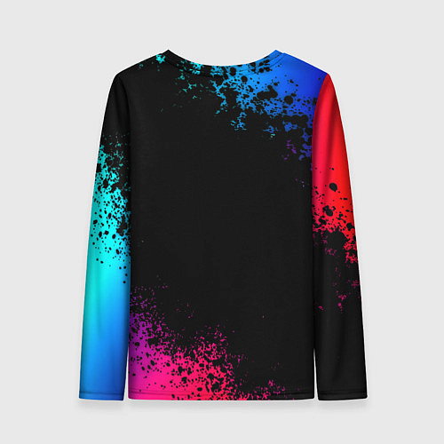 Женский лонгслив Бавария Мюнхен краски неон градиент / 3D-принт – фото 2