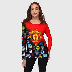 Лонгслив женский Манчестер Юнайтед логотипы команд, цвет: 3D-принт — фото 2