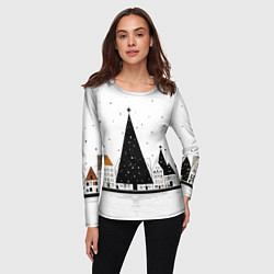 Лонгслив женский Новый год - минимализм, цвет: 3D-принт — фото 2