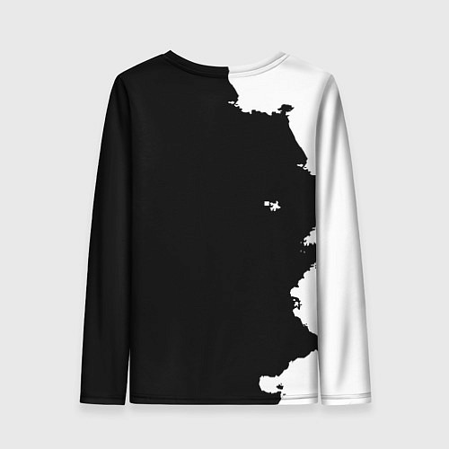 Женский лонгслив Реал Мадрид черно белые краски / 3D-принт – фото 2