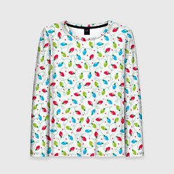 Лонгслив женский Гирлянда триколор, цвет: 3D-принт