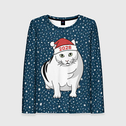 Женский лонгслив Кот мем - 2026