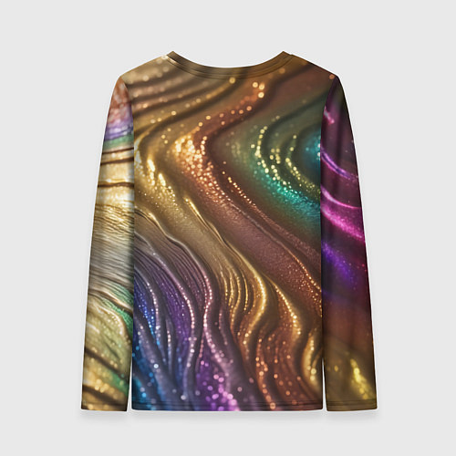 Женский лонгслив Сморщенные складочки жидкости / 3D-принт – фото 2