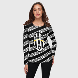 Лонгслив женский Ювентус полосы линии спорт, цвет: 3D-принт — фото 2