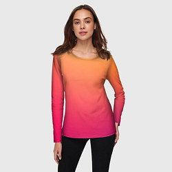 Лонгслив женский Color orange pink, цвет: 3D-принт — фото 2