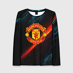 Женский лонгслив Манчестер Юнайтед абстракция