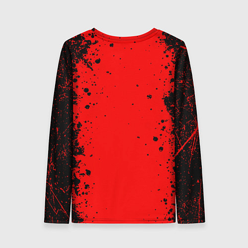 Женский лонгслив Stalker - черное на красном / 3D-принт – фото 2