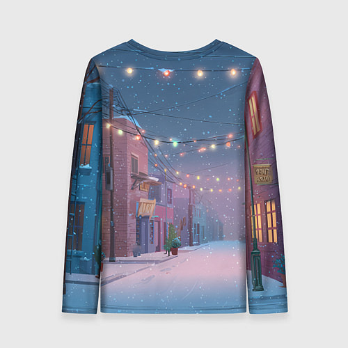 Женский лонгслив Лошадка с новогоднем венком 2026 / 3D-принт – фото 2