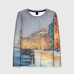 Лонгслив женский Санкт-Петербург - снегопад, цвет: 3D-принт