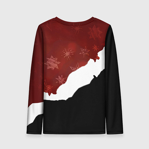 Женский лонгслив Злой дед мороз красный и черный / 3D-принт – фото 2
