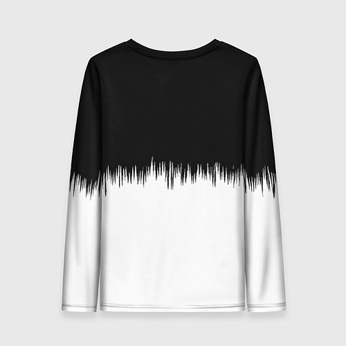 Женский лонгслив Juventus черно белые краски текстура / 3D-принт – фото 2