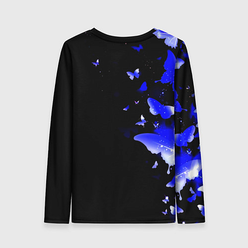 Женский лонгслив Наполи бабочки текстура / 3D-принт – фото 2