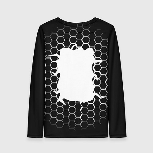 Женский лонгслив Juventus соты текстура краски / 3D-принт – фото 2