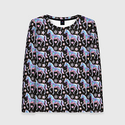 Женский лонгслив Новогодние лошади y2k