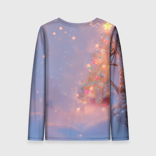 Женский лонгслив Лисичка Новый год / 3D-принт – фото 2