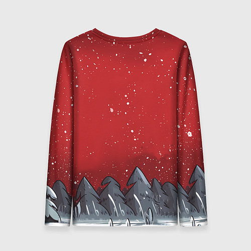 Женский лонгслив Конь в новогодней шапке / 3D-принт – фото 2
