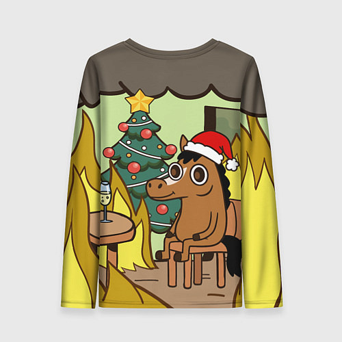 Женский лонгслив Конь среди огня - this is fine / 3D-принт – фото 2