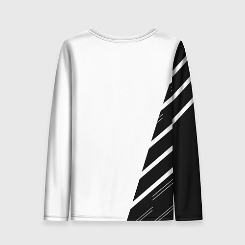 Женский лонгслив Ювентус полосы геометрия текстура / 3D-принт – фото 2