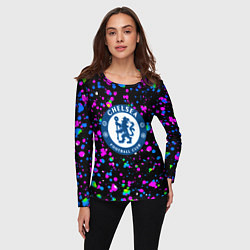 Лонгслив женский Челси неоновые краски, цвет: 3D-принт — фото 2