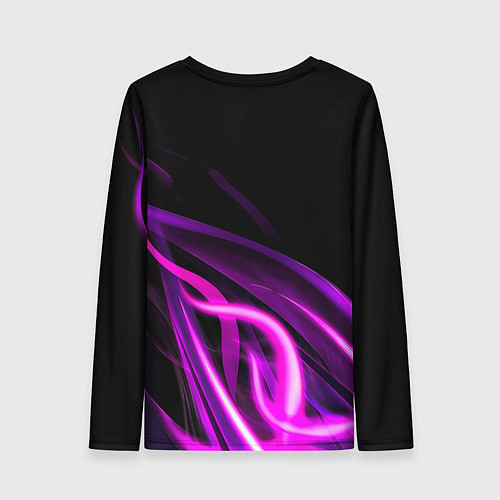 Женский лонгслив Барселона неоновый огонь текстура / 3D-принт – фото 2