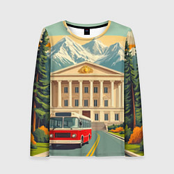 Лонгслив женский Классика у подножия гор, цвет: 3D-принт