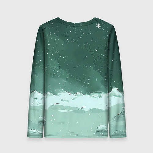 Женский лонгслив Мем Новогодний котик / 3D-принт – фото 2