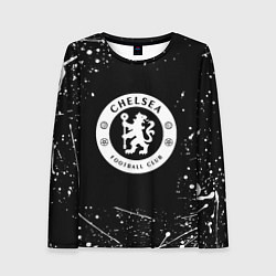 Женский лонгслив Челси белые краски всплеск