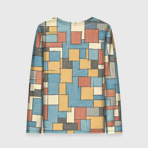 Женский лонгслив Конь и квадраты / 3D-принт – фото 2