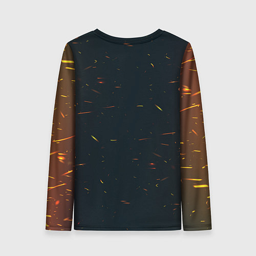 Женский лонгслив Новогодняя мандариновая лошадь / 3D-принт – фото 2