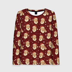 Женский лонгслив Паттерн с Сантой