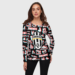 Лонгслив женский Ювентус x фортнайт глитч, цвет: 3D-принт — фото 2