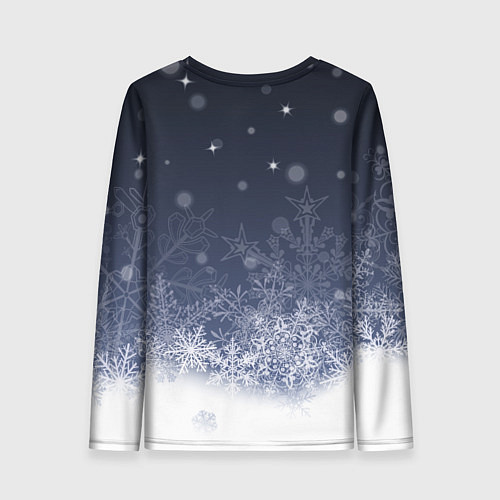 Женский лонгслив Лошадка в шапке Санты / 3D-принт – фото 2