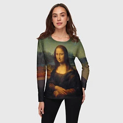 Лонгслив женский Леонардо да Винчи - Мона Лиза, цвет: 3D-принт — фото 2