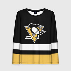 Лонгслив женский Pittsburgh Penguins: Black, цвет: 3D-принт